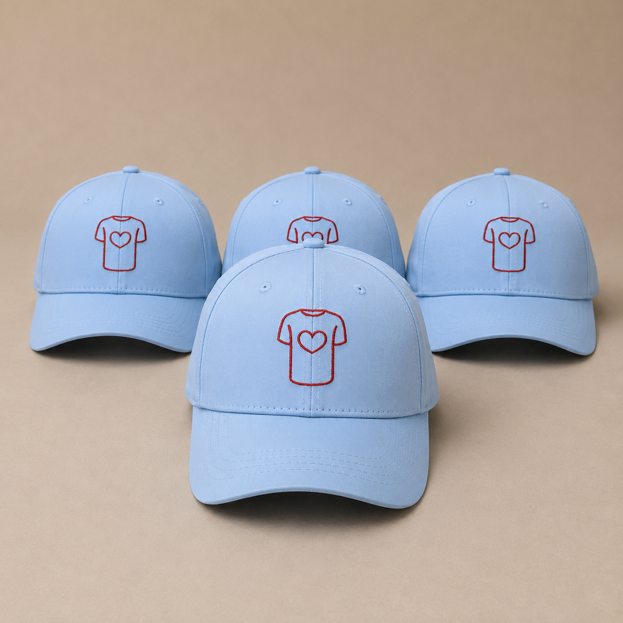 Casquette structurée en coton 100% biologique, Bleu Ciel.