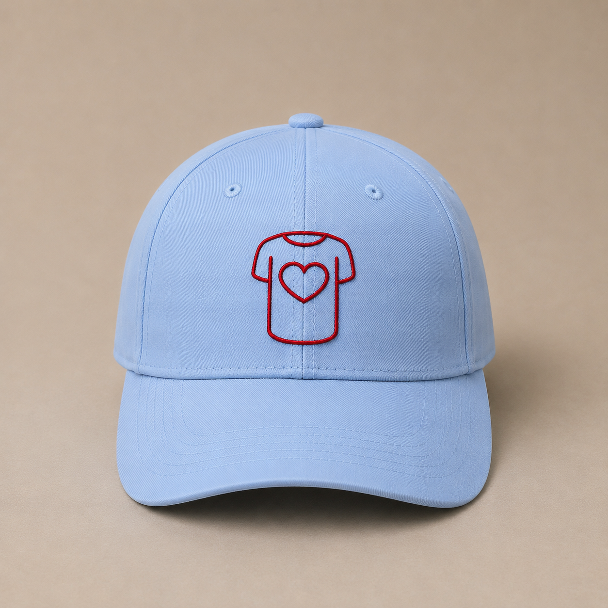 Casquette structurée en coton 100% biologique, Bleu Ciel.