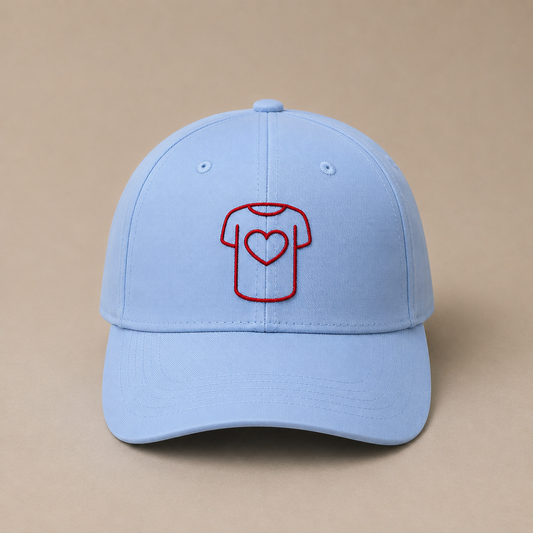 Structured cap in 100% organic cotton, Sky Blue.