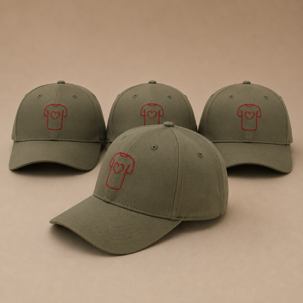 Casquette structurée en coton 100% biologique, Khaki.