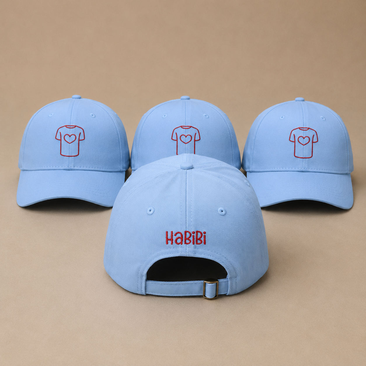 Casquette structurée en coton 100% biologique, Bleu Ciel.