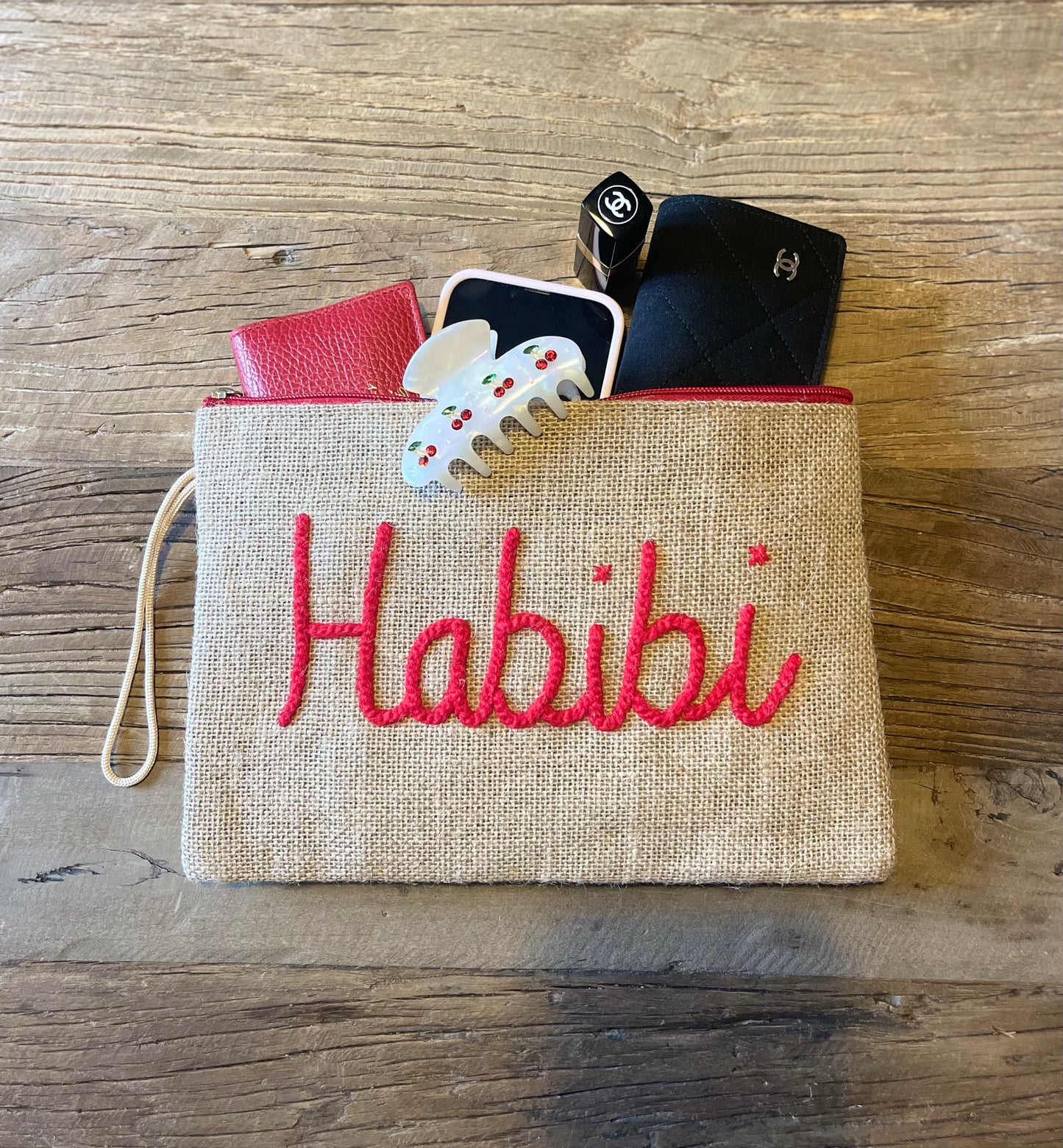 Pochette en Toile de Jute Brodée – HaBiBi