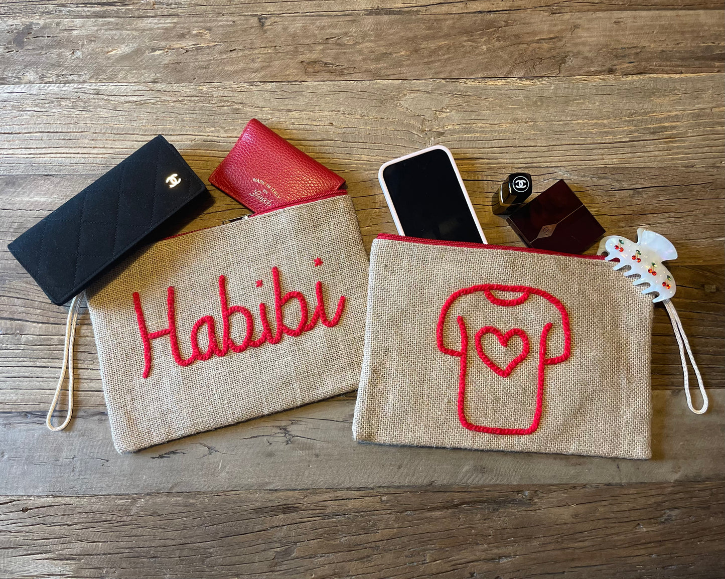 Pochette en Toile de Jute Brodée – HaBiBi