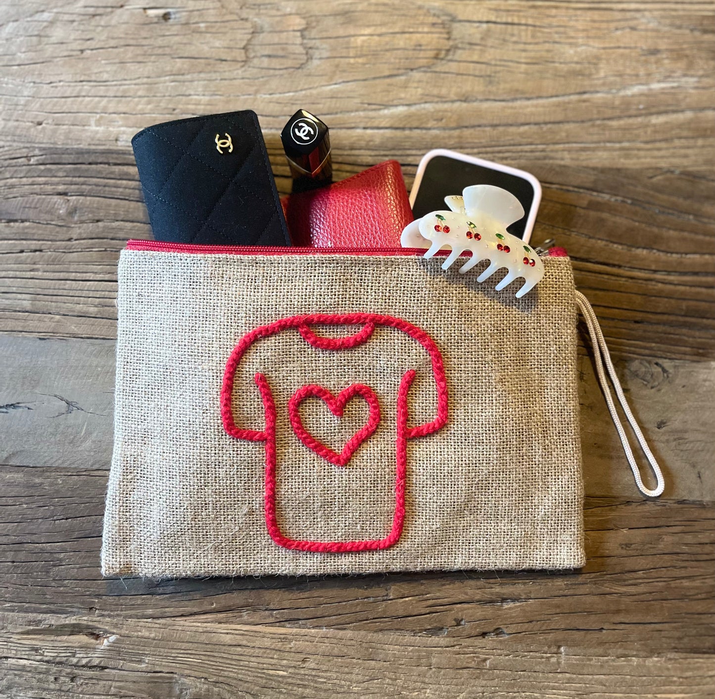 Pochette en Toile de Jute Brodée – HaBiBi