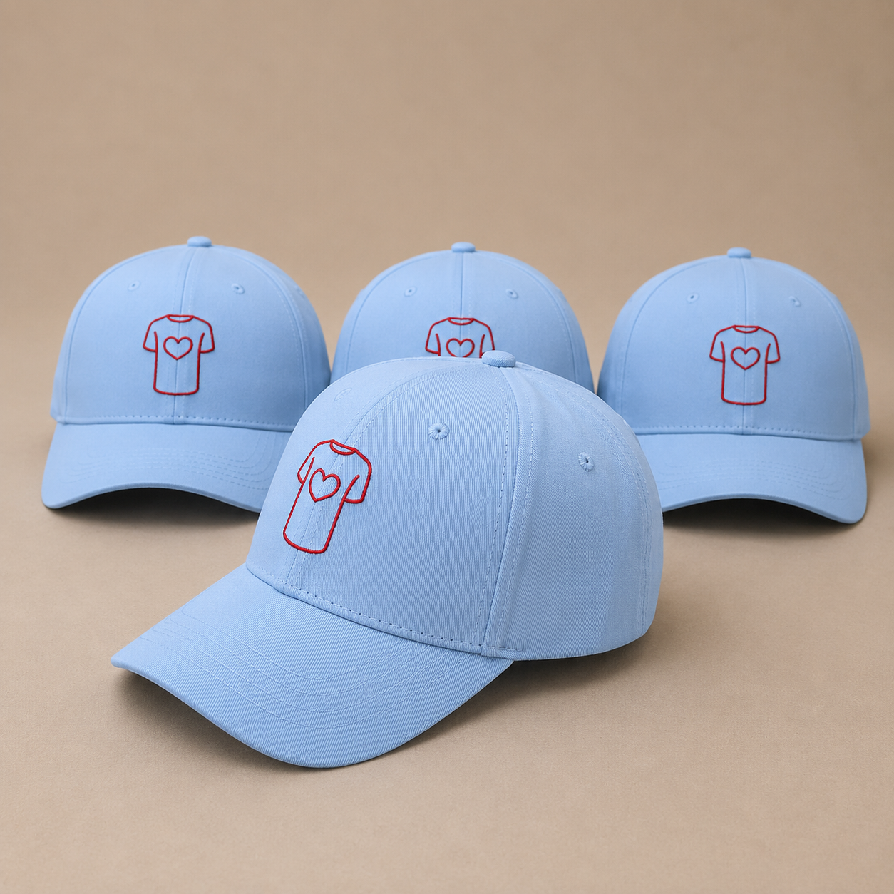 Casquette structurée en coton 100% biologique, Bleu Ciel.