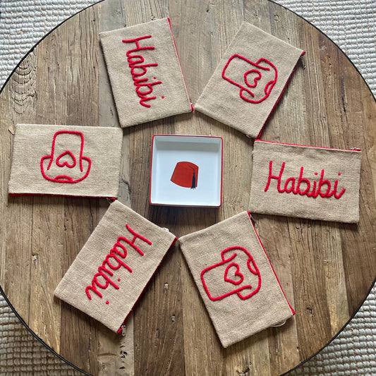 Pochette en Toile de Jute Brodée – HaBiBi