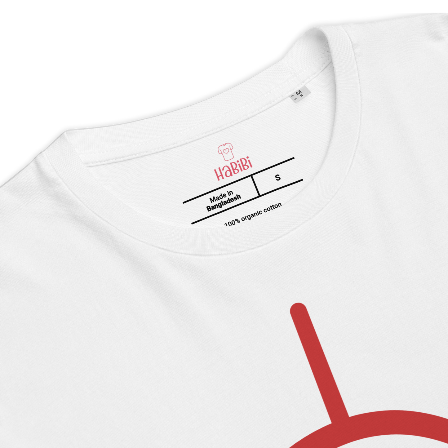 T-shirt unisexe en coton bio | Oeil-Coeur-Habibi | Blanc