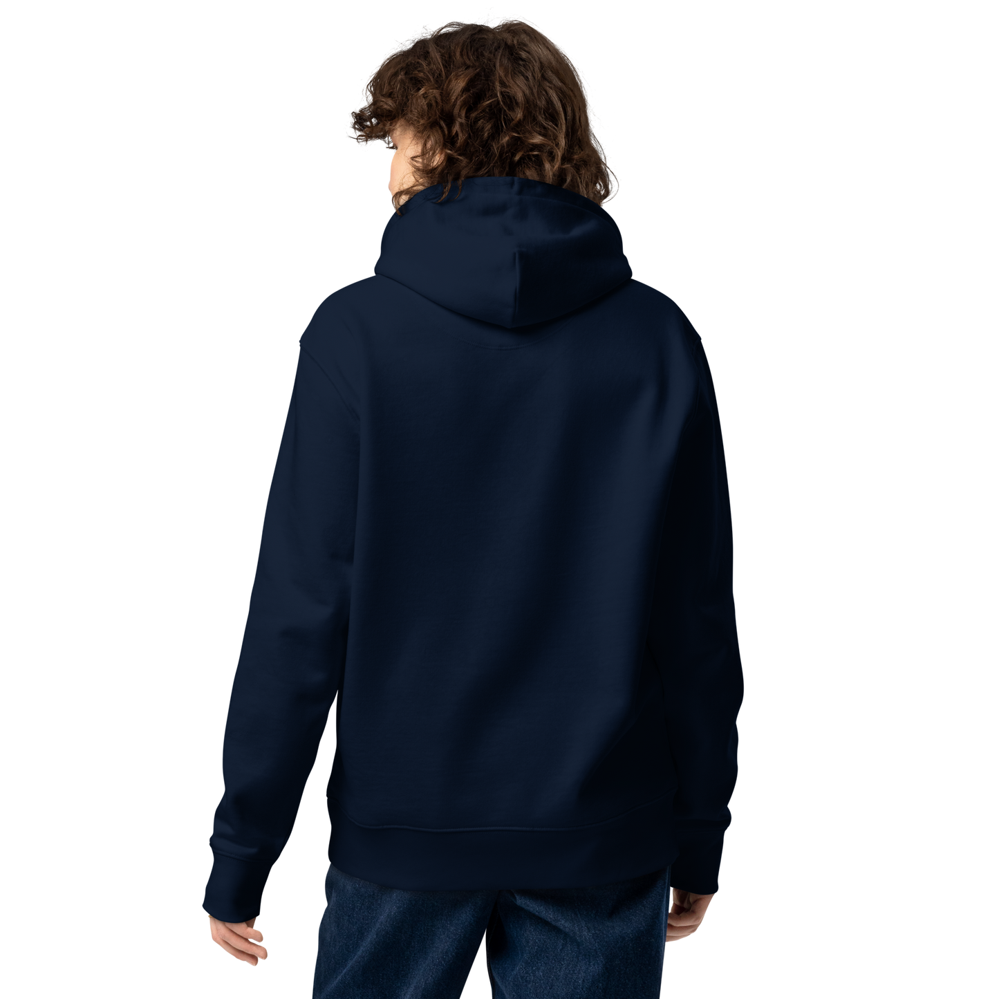Sweat à capuche écologique unisexe | Oeil-Coeur-Habibi | French Navy