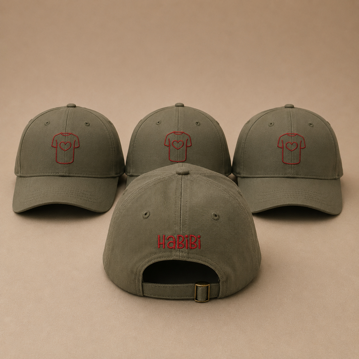 Casquette structurée en coton 100% biologique, Khaki.