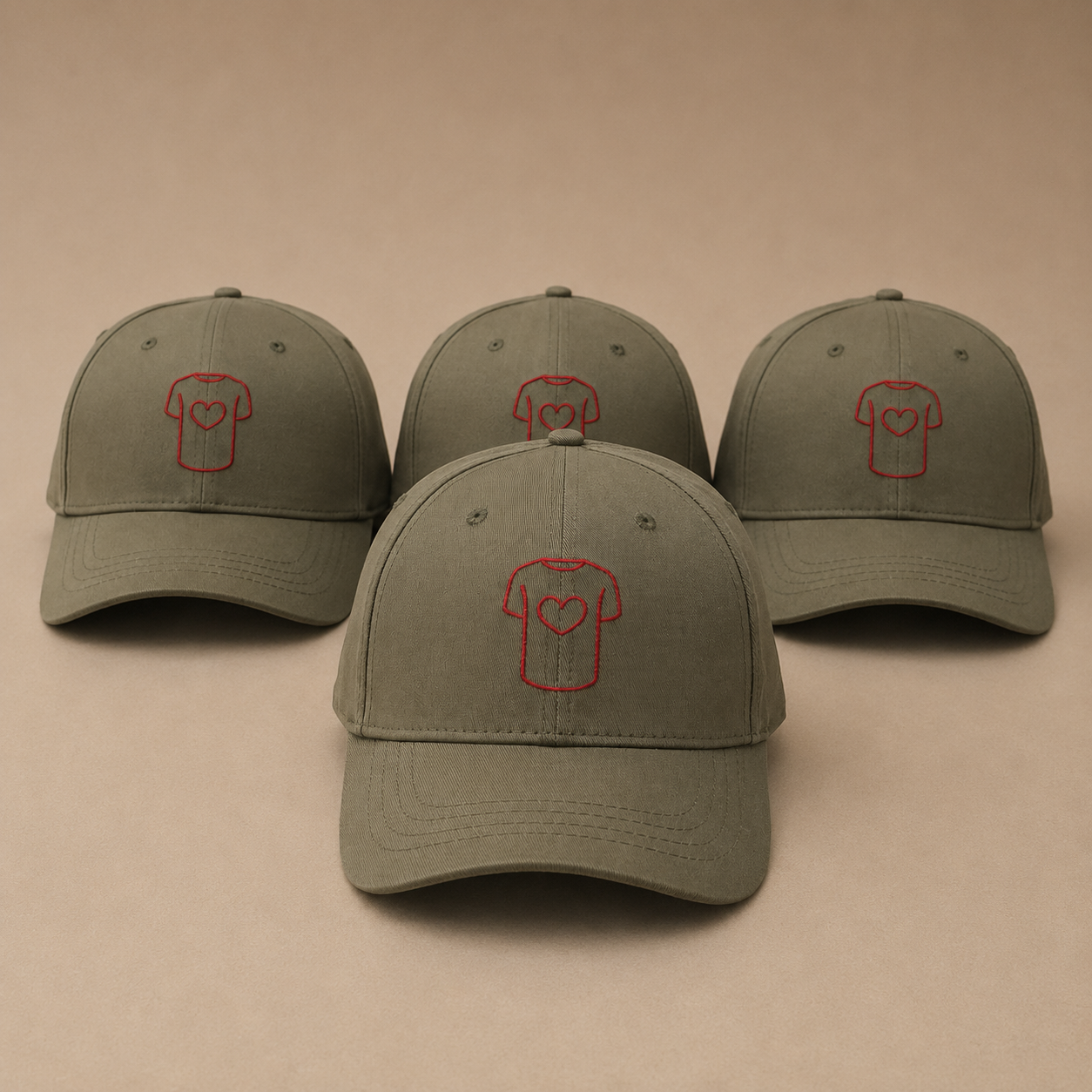 Casquette structurée en coton 100% biologique, Khaki.