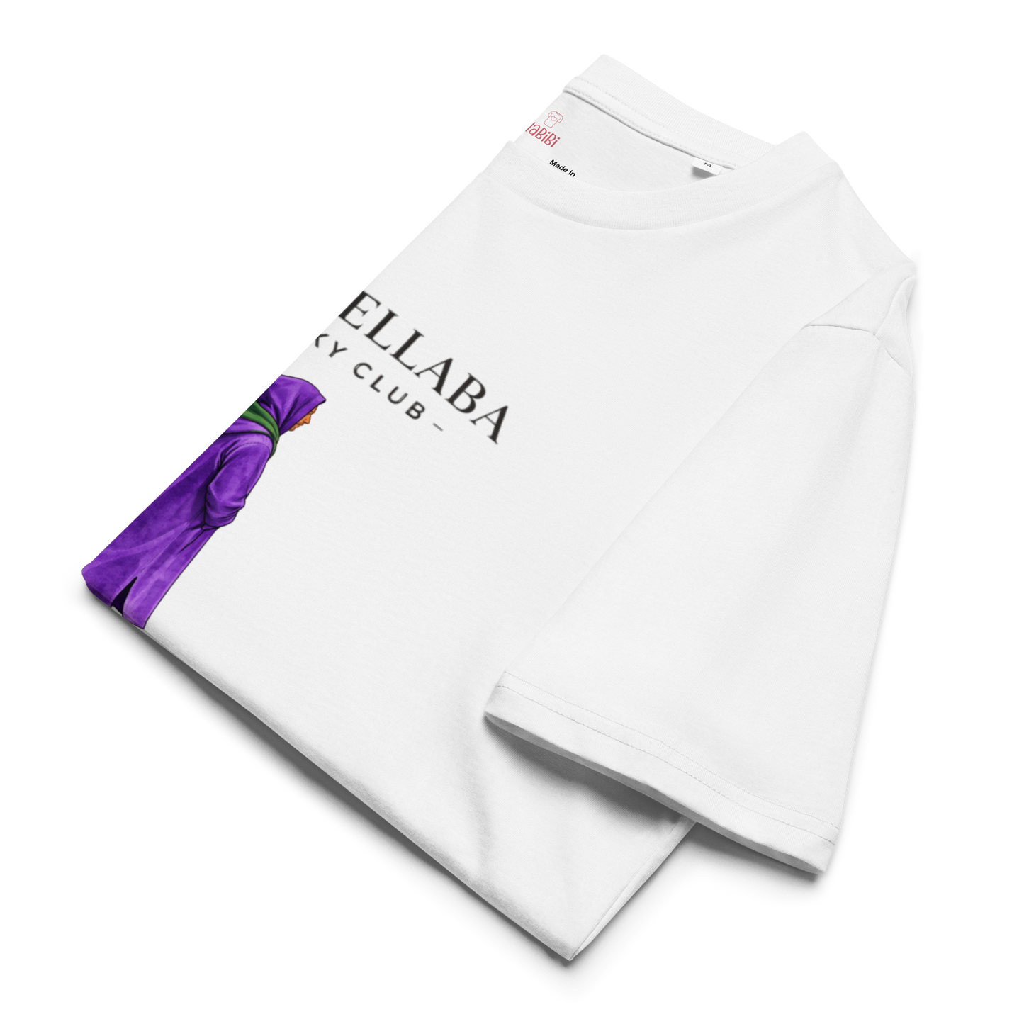 T-shirt unisexe en coton bio Blanc | Djellaba Funky Club Mauve |