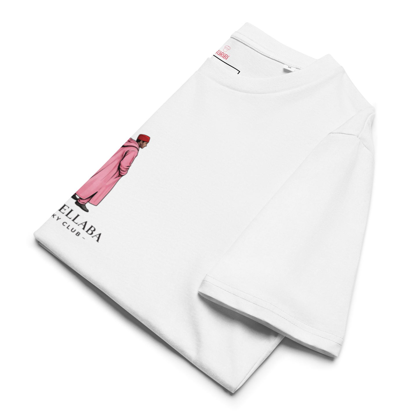 T-shirt unisexe en coton bio Blanc | Djellaba Funky Club Rose|