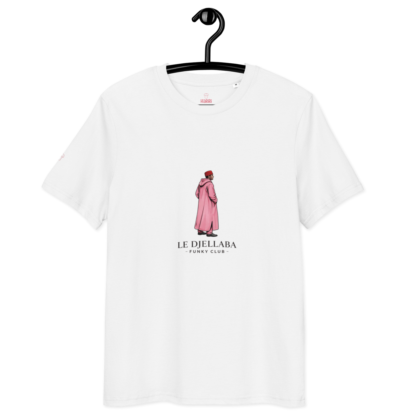 T-shirt unisexe en coton bio Blanc | Djellaba Funky Club Rose|