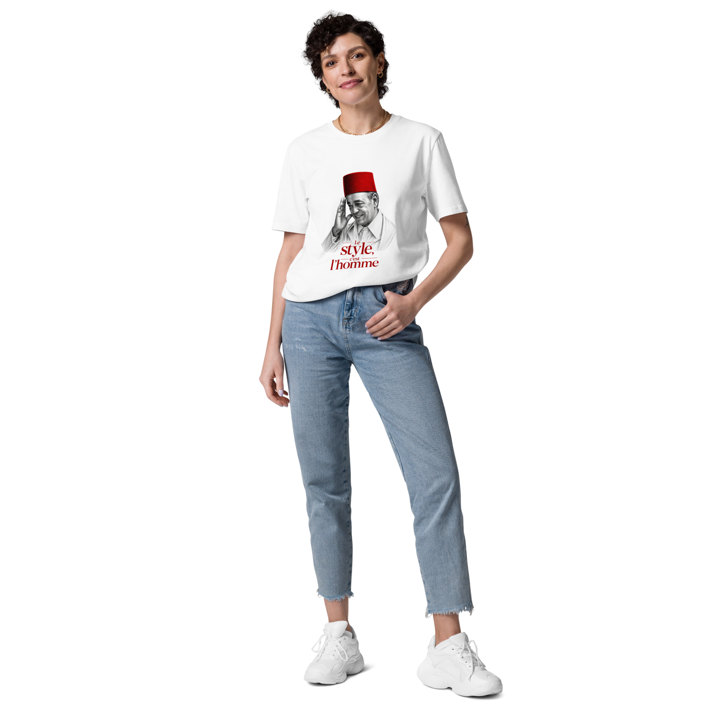 T-shirt unisexe en coton bio Blanc | Roi Hassan II |