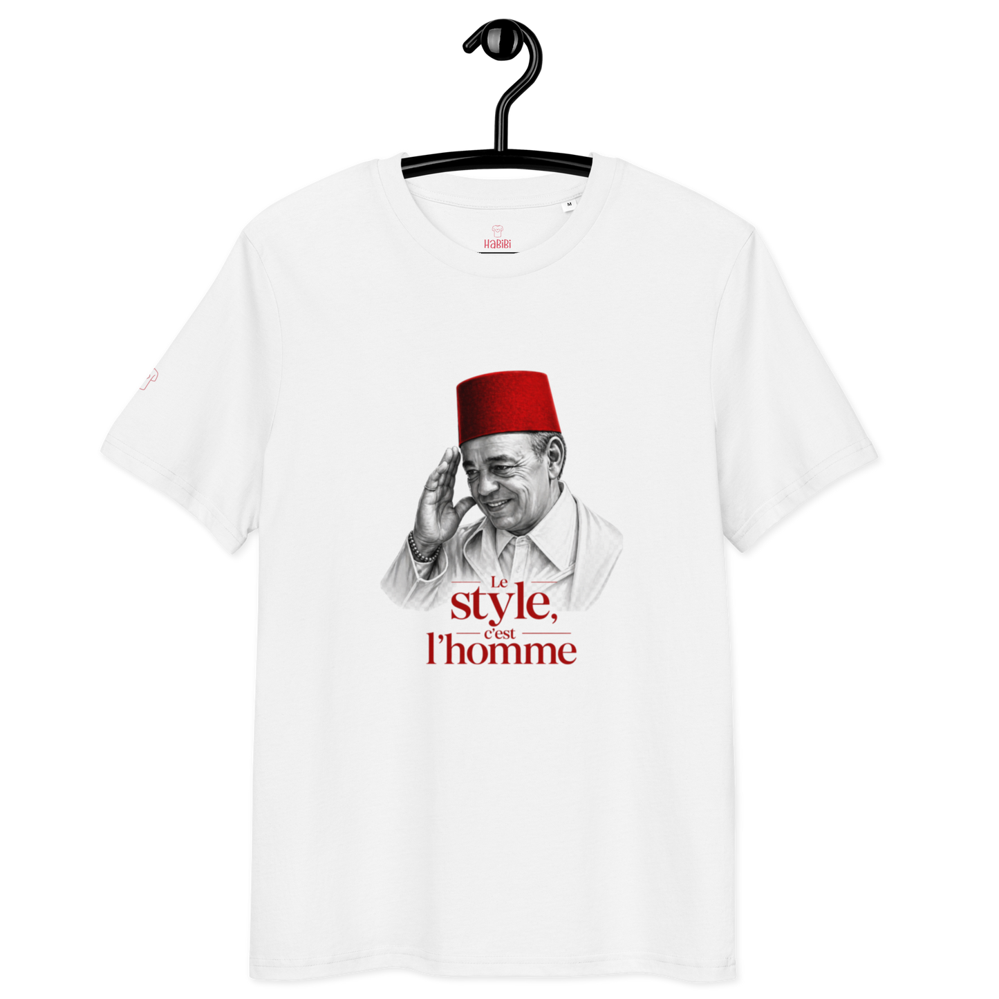 T-shirt unisexe en coton bio Blanc | Roi Hassan II |