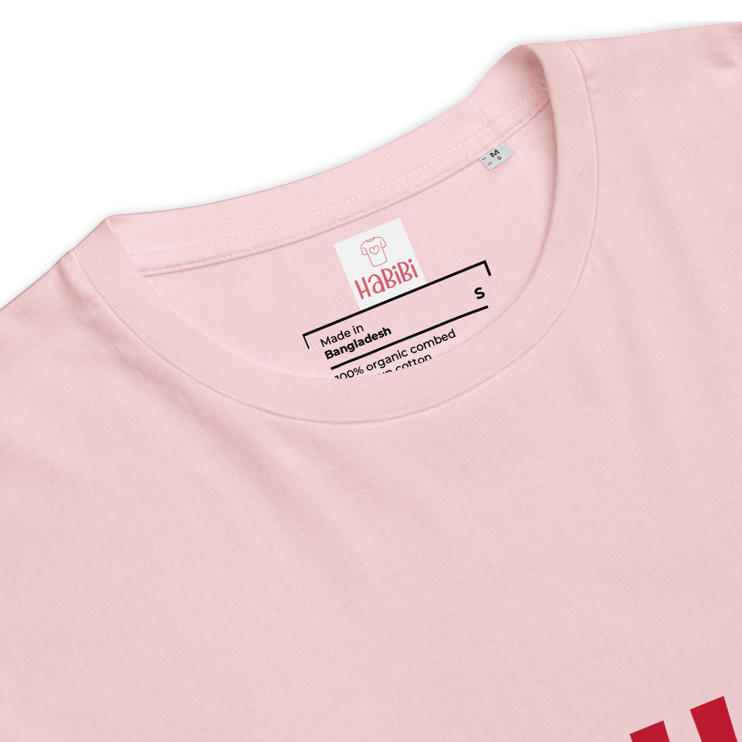 Unisex organic cotton t-shirt Pink | INCH’ALLAH red | 