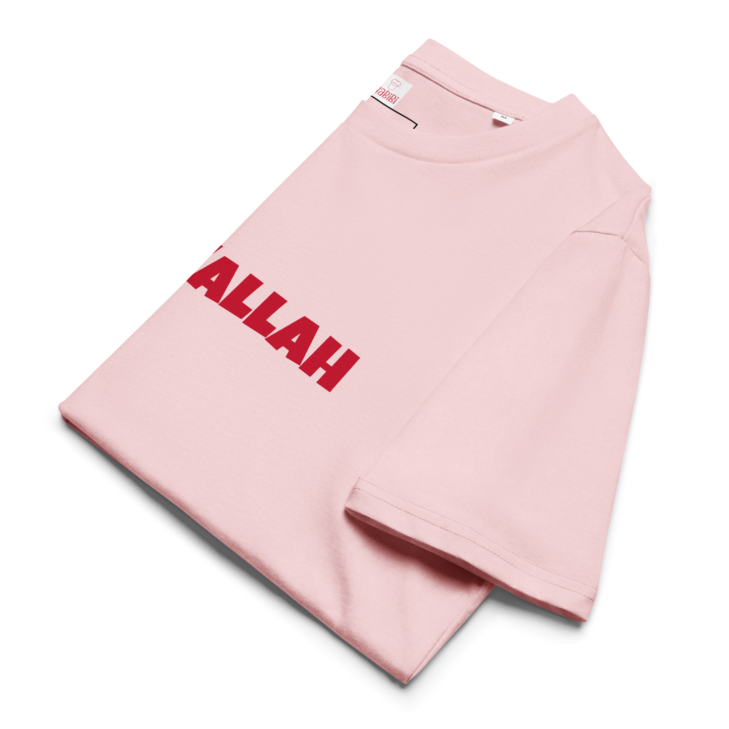 Unisex organic cotton t-shirt Pink | INCH’ALLAH red | 