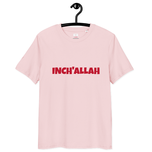 T-shirt unisexe en coton bio Rose | INCH’ALLAH rouge |
